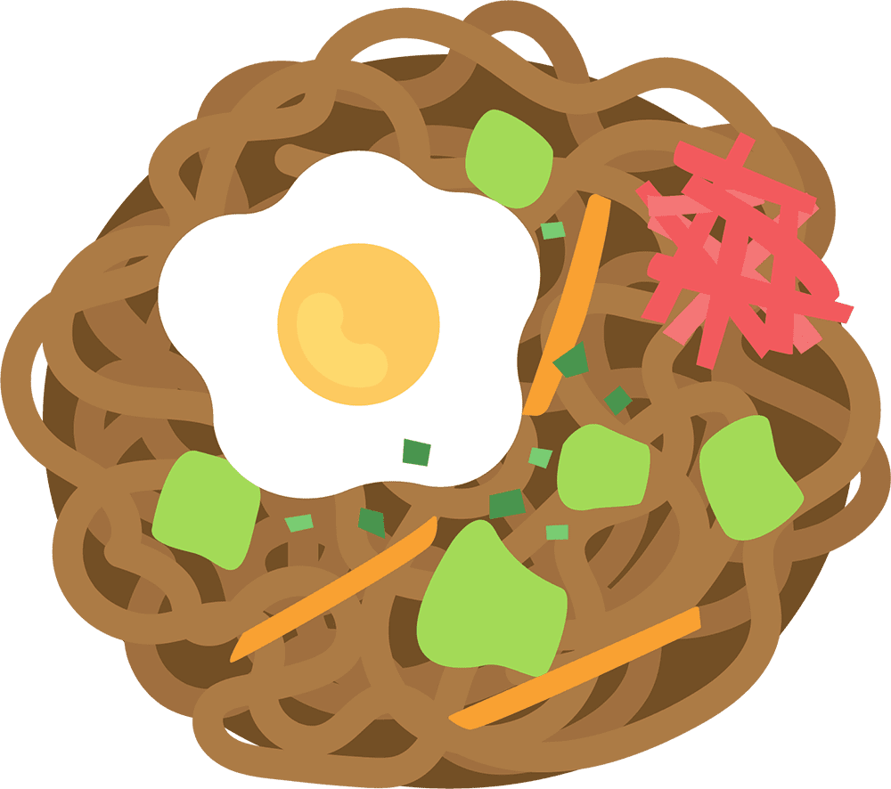 富士宮焼きそばをイメージがしたイラスト